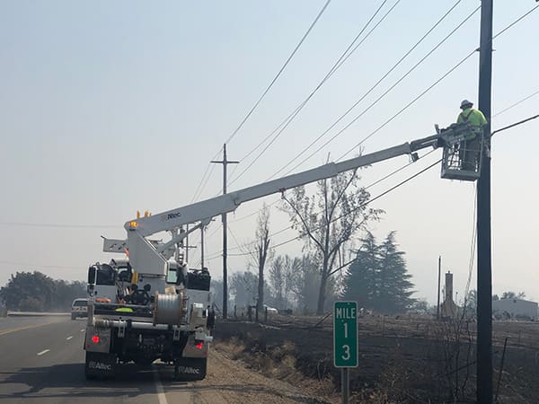 repairing lines after fire