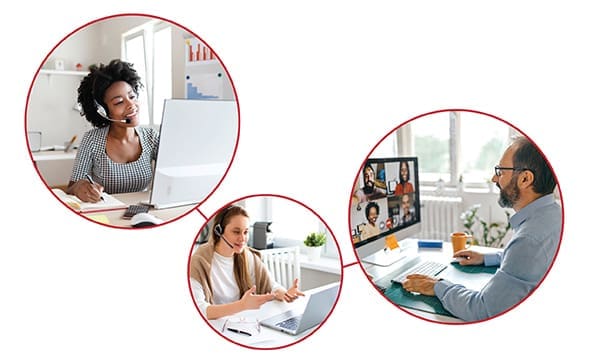 Home office circles home office remote workers