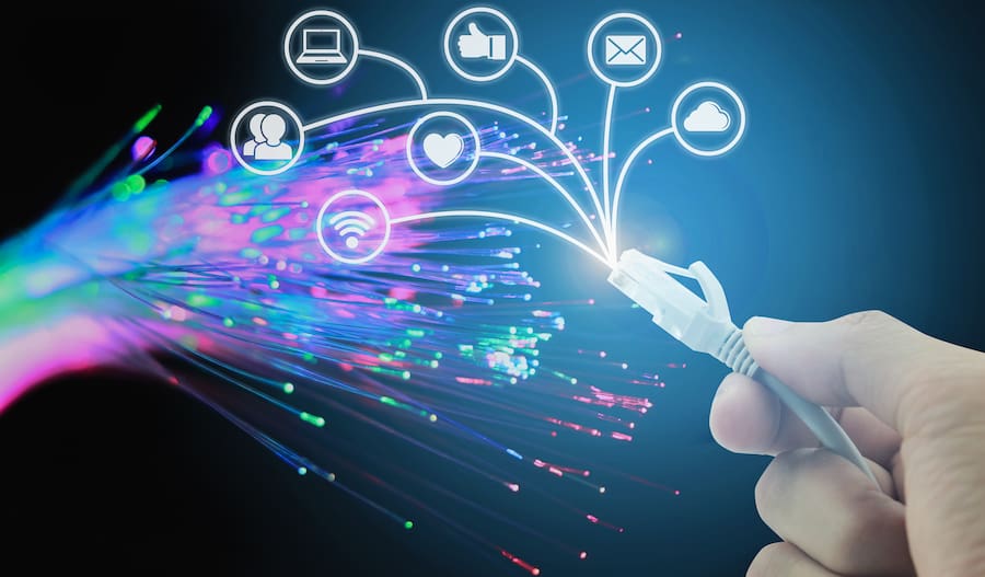 fiber-optic internet connecting iot